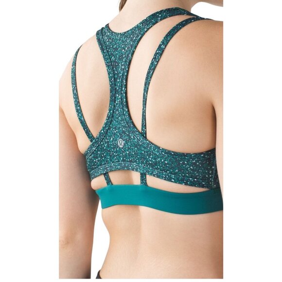 Lululemon Splendour Sports Bra Flashback Static Seamist Forage Teal Forage Sz 6 - Picture 3 of 10